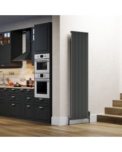KRAD Allegro 1775mm x 280mm Grey Vertical Single Aluminium Radiator ALRAD-16-1803-GY