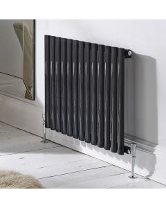 KRAD Aspen 600mm x 780mm Anthracite Horizontal Single Designer Radiator ASP60-79SA