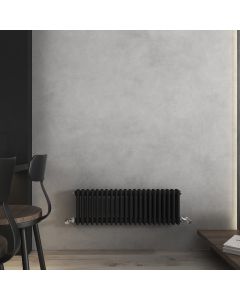 Vintage Traditional Horizontal 3 Column Radiator -300Hx999W - Black