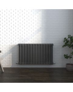 Vintage Traditional Horizontal 3 Column Radiator -600Hx999W - Anthracite